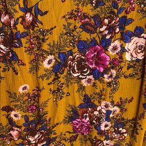 Deep Mustard Blouse with Floral Pattern